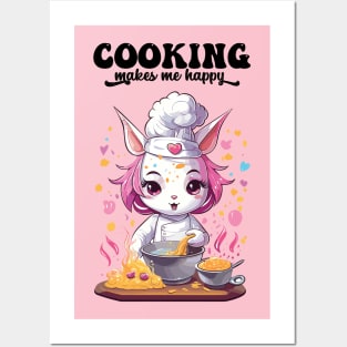 Cooking makes me happy Posters and Art